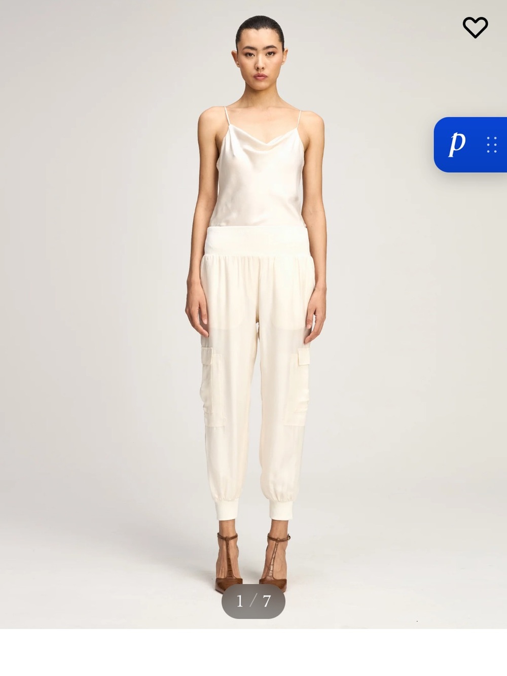 cinq a sept Cream Cargo Jogger Pant